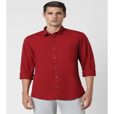 Peter England Men Slim Fit Solid Shirt